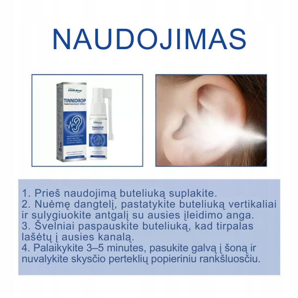 Ausų priežiūros purškiklis