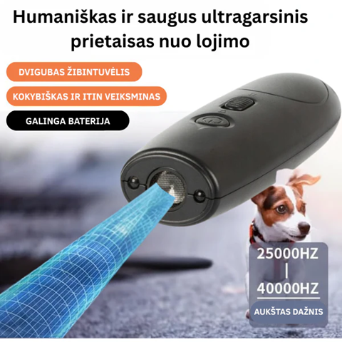 Humaniškas ir saugus ultragarsinis prietaisas nuo lojimo