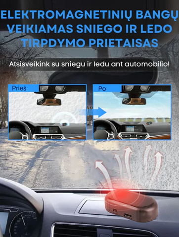 Elektromagnetinių bangų veikiamas sniego ir ledo tirpdymo prietaisas