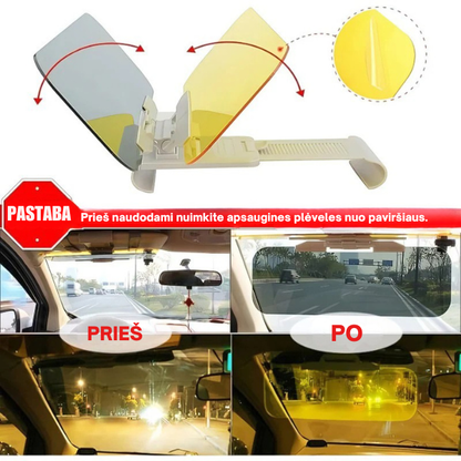 2-in-1 automobilio apsauga nuo saulės ir akinimo