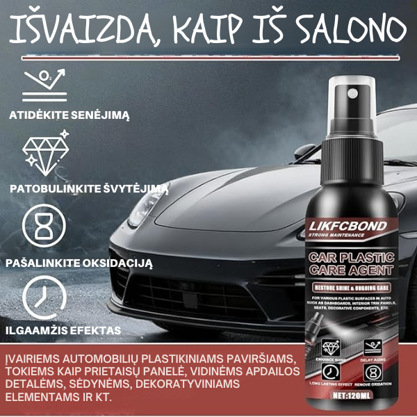 Automobilio plastikų atnaujinimo priemonė