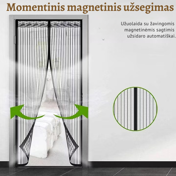 Magnetinė durų užuolaida nuo uodų
