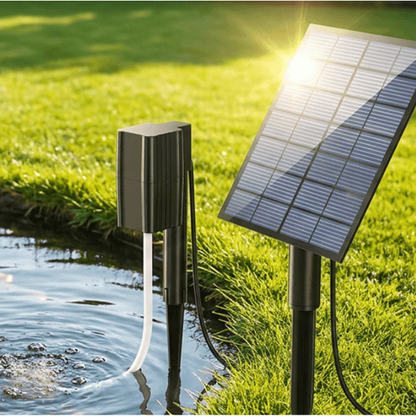 Saulės energija įkraunamas fontanas