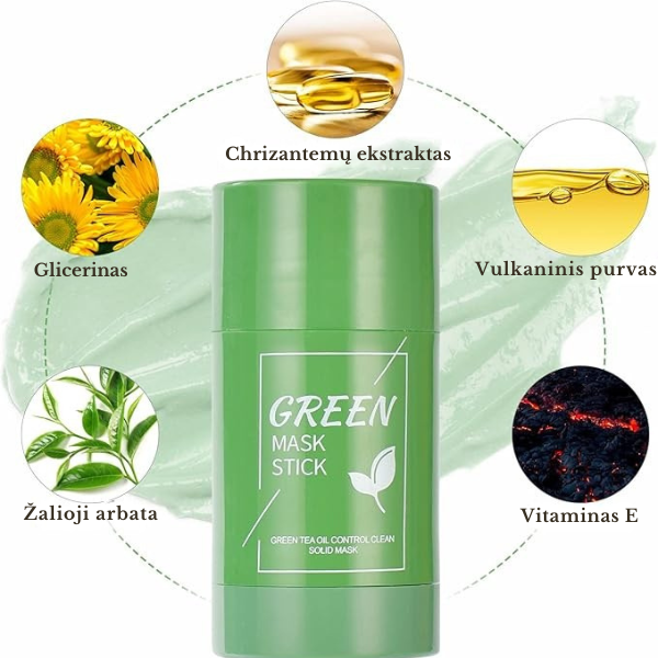 Žaliosios arbatos poras valanti veido kaukė
