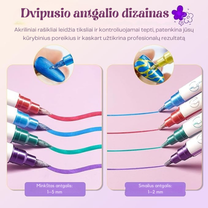 Nagų dailės markerių rinkinys