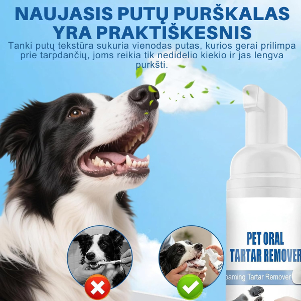 Putojantis dantų priežiūros purškiklis augintiniams