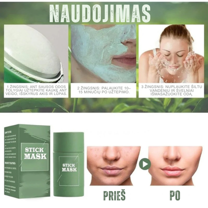 Žaliosios arbatos poras valanti veido kaukė