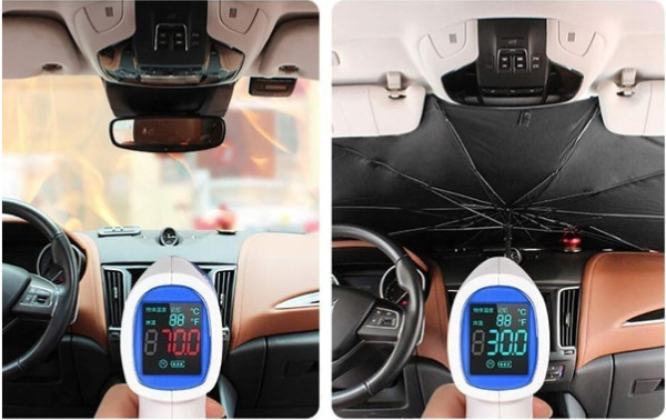 Sulankstomas automobilio priekinio stiklo skėtis nuo saulės